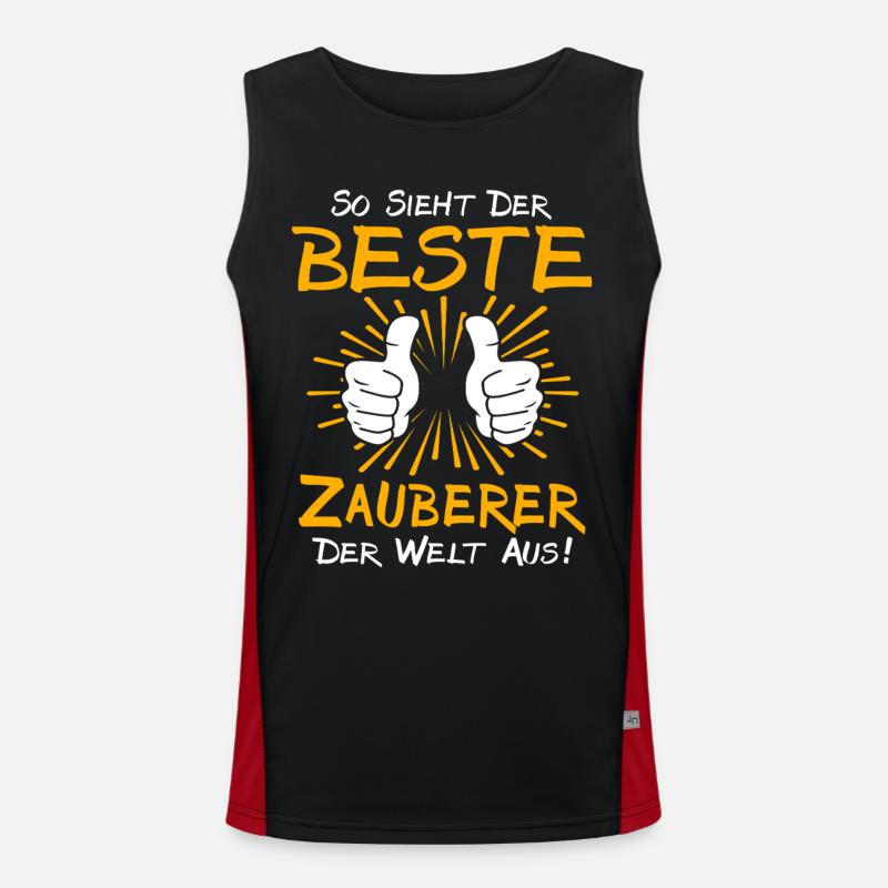 Wizard Gift Idea - Men's Functional Contrast Tank Top  - black/red