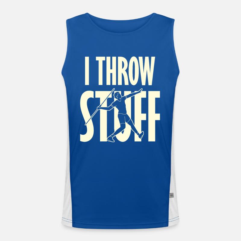 I Throw Stick Sport Tee Funktionelles Kontrast-Tank Top für Männer 