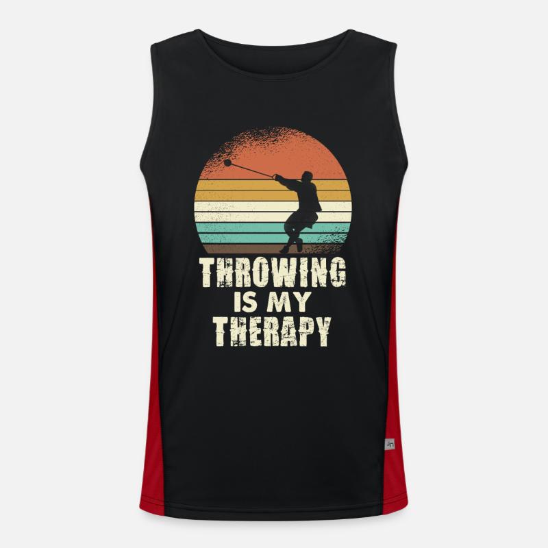 Throwing Therapy Retro Sunset - Men's Functional Contrast Tank Top  - black/red