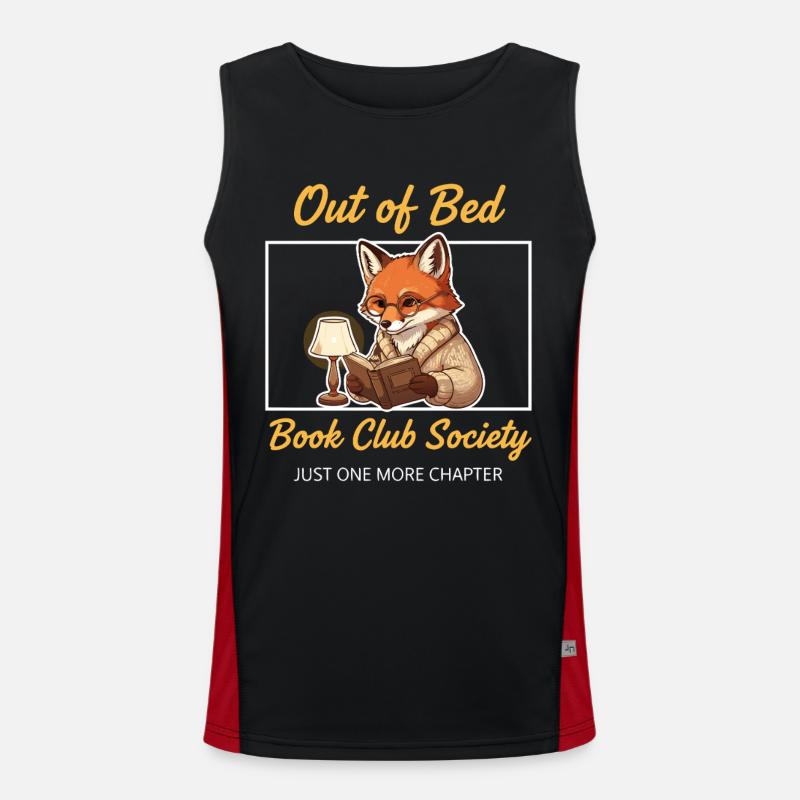 Fuchs Bücher lesen Funktionelles Kontrast-Tank Top für Männer 