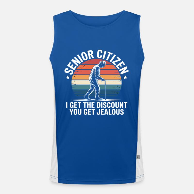 Senior Discount Funny Retirement Men's Functional Contrast Tank Top 