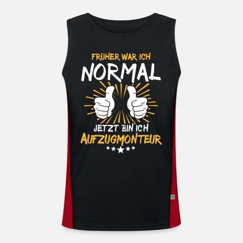 elevator mechanic saying - Men's Functional Contrast Tank Top  - black/red