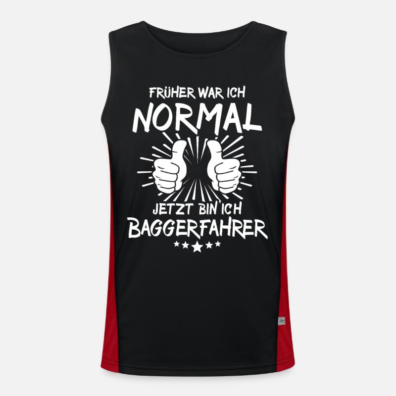 Excavator Operator - Men's Functional Contrast Tank Top  - black/red