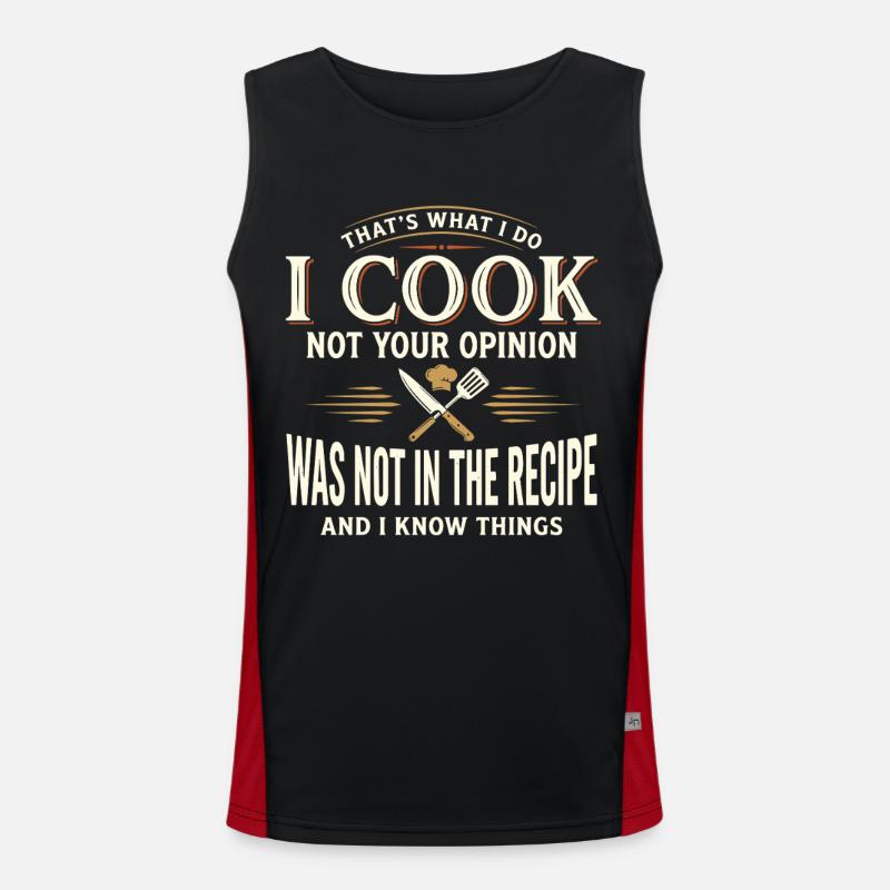 I cook and know things - Men's Functional Contrast Tank Top - black/red