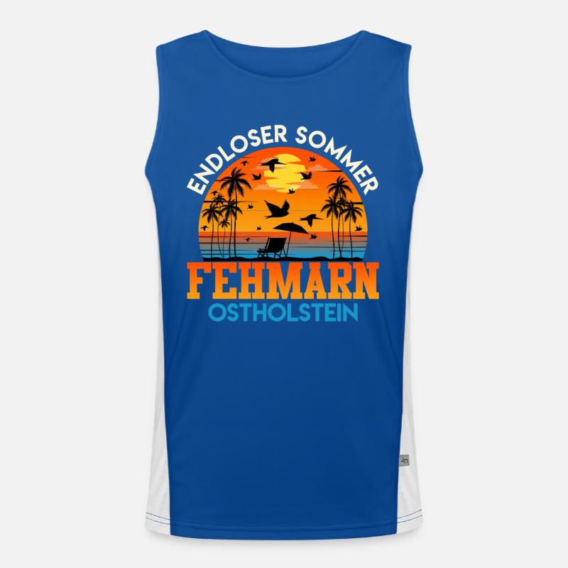 Ostsee Urlaub ENDLOSER URLAUB FEHMARN Funktionelles Kontrast-Tank Top für Männer 
