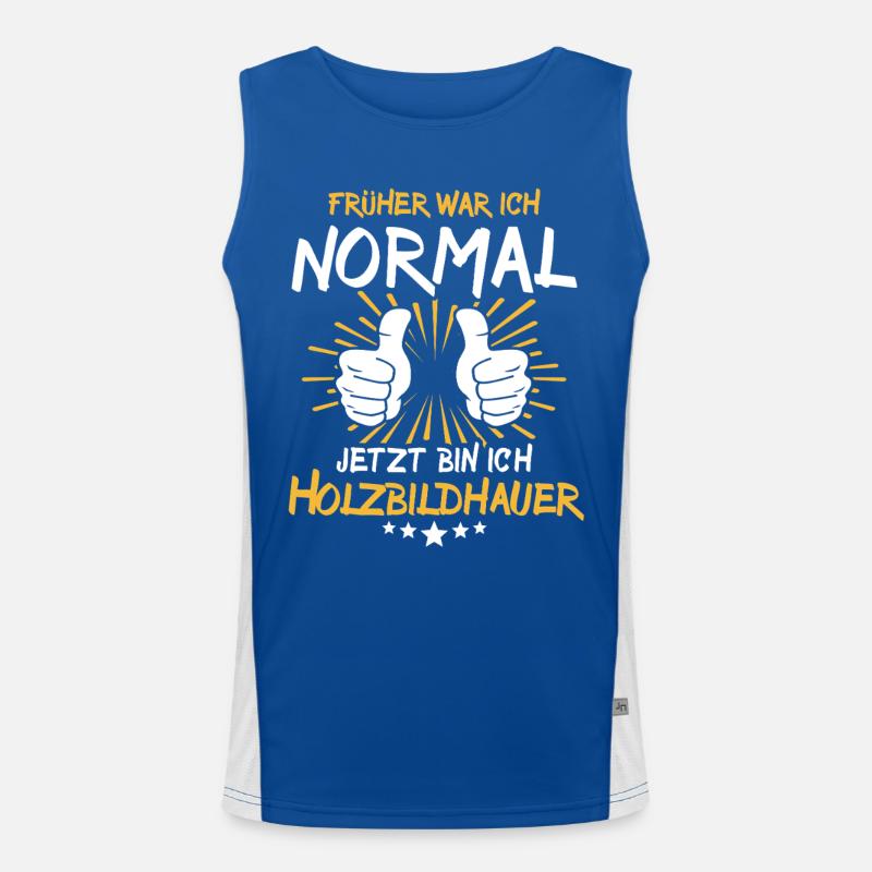 Holzbildhauer Spruch Funktionelles Kontrast-Tank Top für Männer 