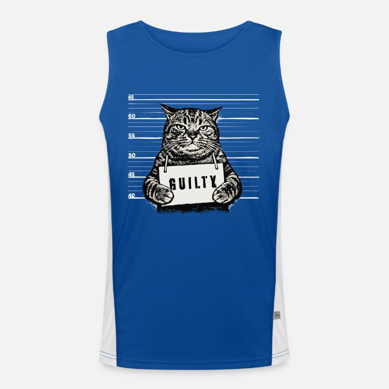 Grim Cat – Mugshot Guilty Design Men's Functional Contrast Tank Top 