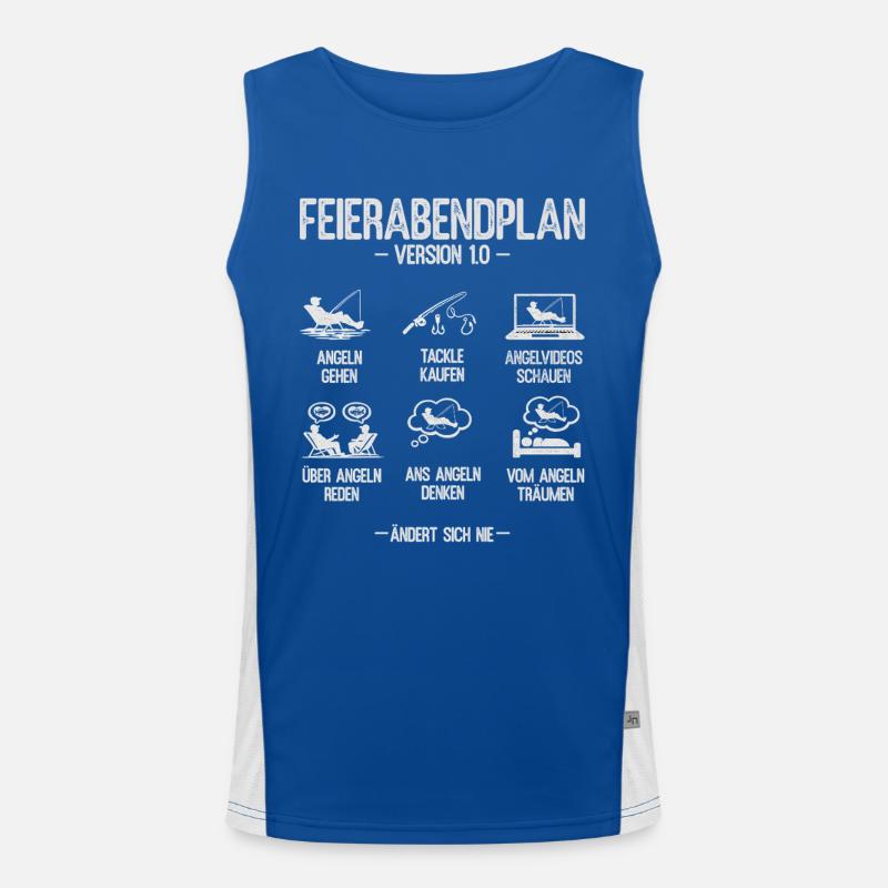 Fishing Gift Man Angler After-Work Plan Men's Functional Contrast Tank Top 