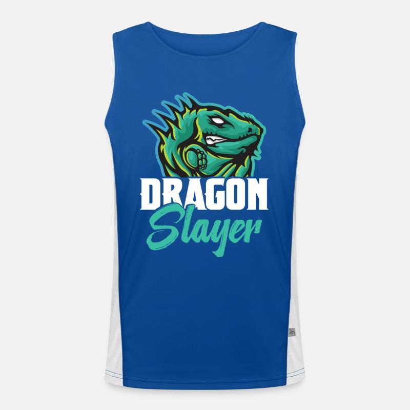 Dragon Hunter Reptile Hunting Gear Lizard Iguana Men's Functional Contrast Tank Top 