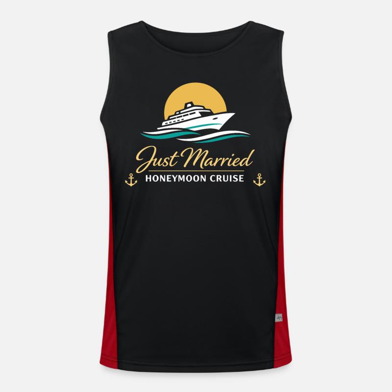 Honeymoon Just Married Gift Couples - Men's Functional Contrast Tank Top - black/red