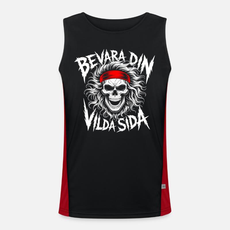 Wild Side Skull - Men's Functional Contrast Tank Top - black/red