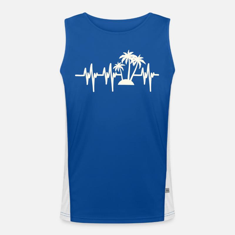 Vacances à la plage Heartbeat Débardeur respirant contrasté Homme 