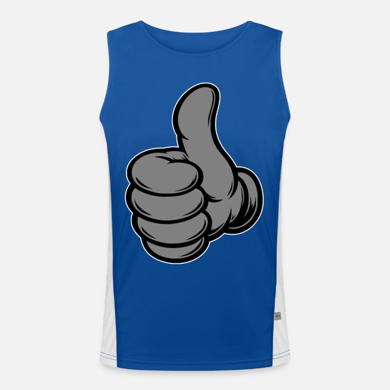 OK Comic Daumenhoch Handsymbol grau Funktionelles Kontrast-Tank Top für Männer 