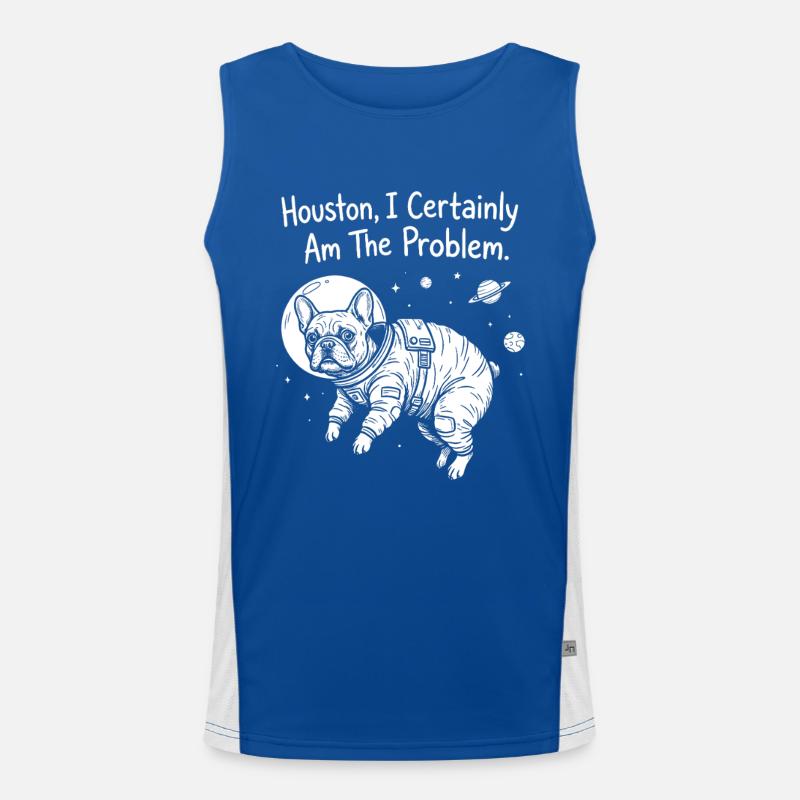 Frenchie im All – I Certainly Am The Problem Funktionelles Kontrast-Tank Top für Männer 