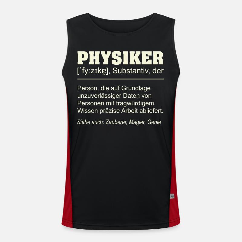 Physicist Definition – Funny Gift Design - Men's Functional Contrast Tank Top  - black/red