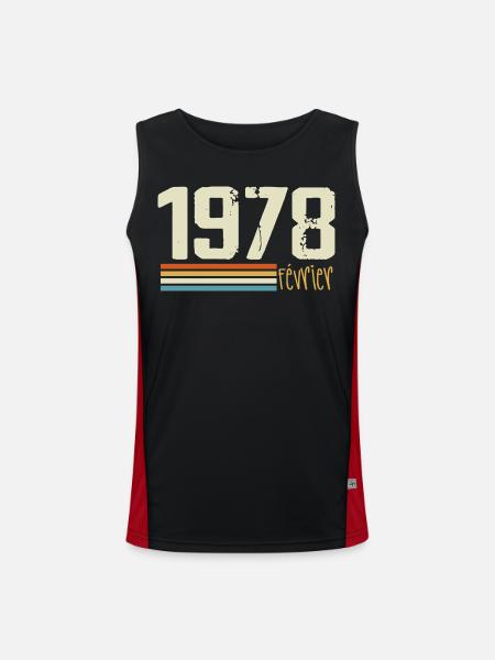 February 1978 - February 1978 Anniversary 1978 - Men's Functional Contrast Tank Top  - black/red
