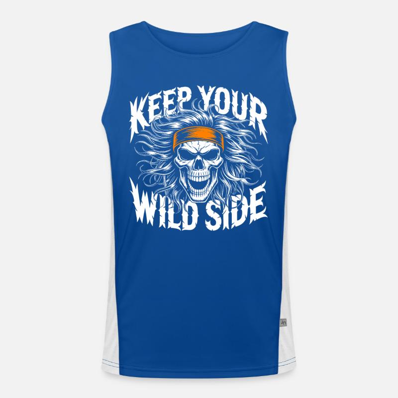 Keep Your Wild Side Skull Funktionelles Kontrast-Tank Top für Männer 