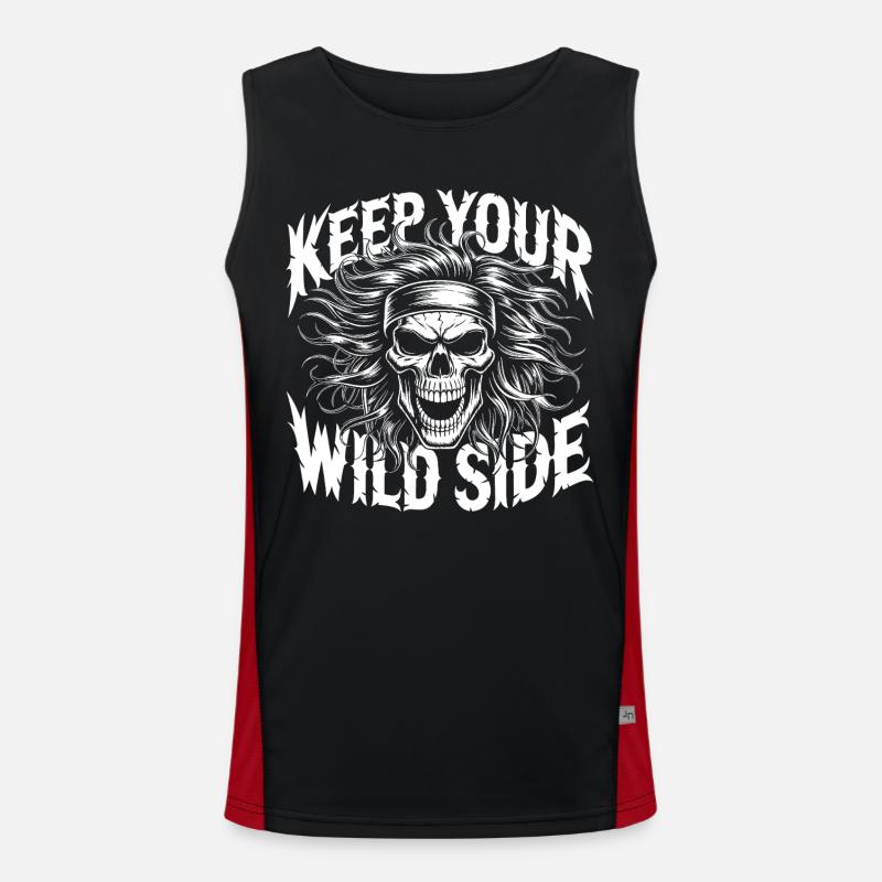 Keep Your Wild Side Skull - Men's Functional Contrast Tank Top  - black/red