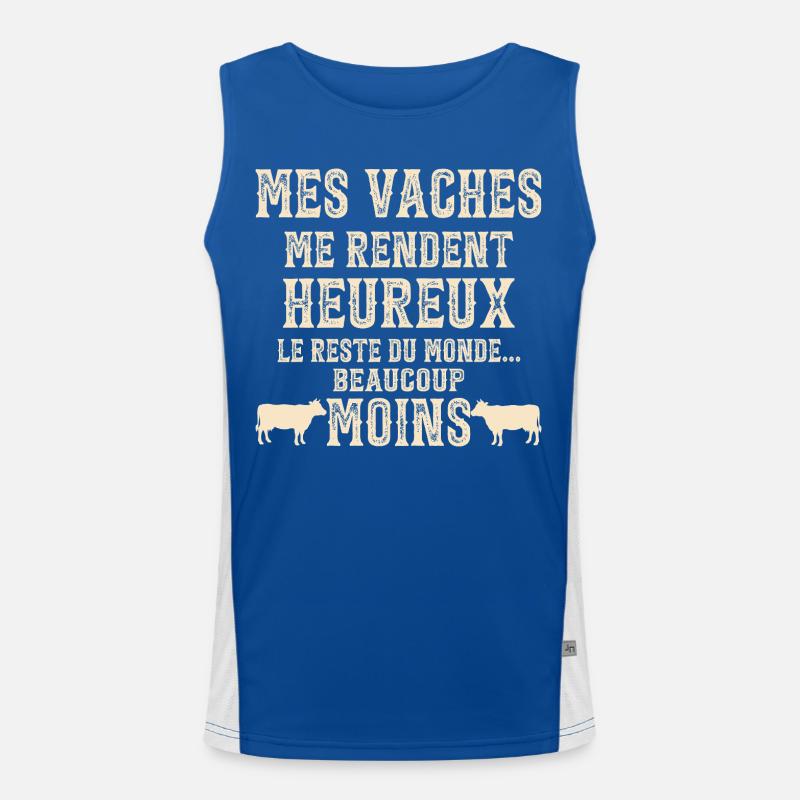 My cows make me happy Humour breeder Men's Functional Contrast Tank Top 