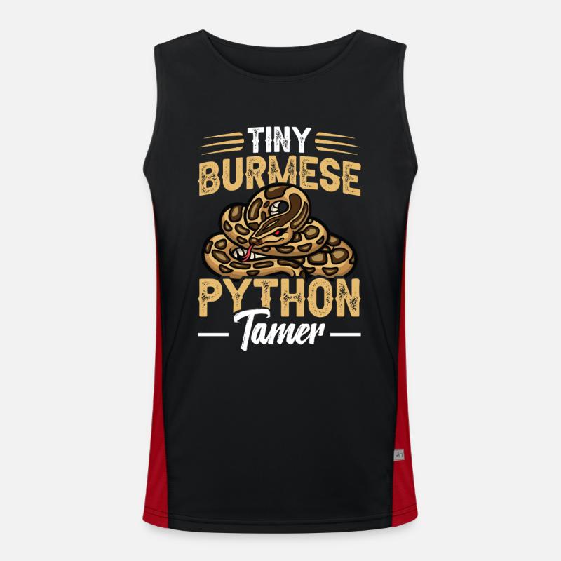  Python Tamer Snake Terrarium Reptile Keeper - Men's Functional Contrast Tank Top  - black/red