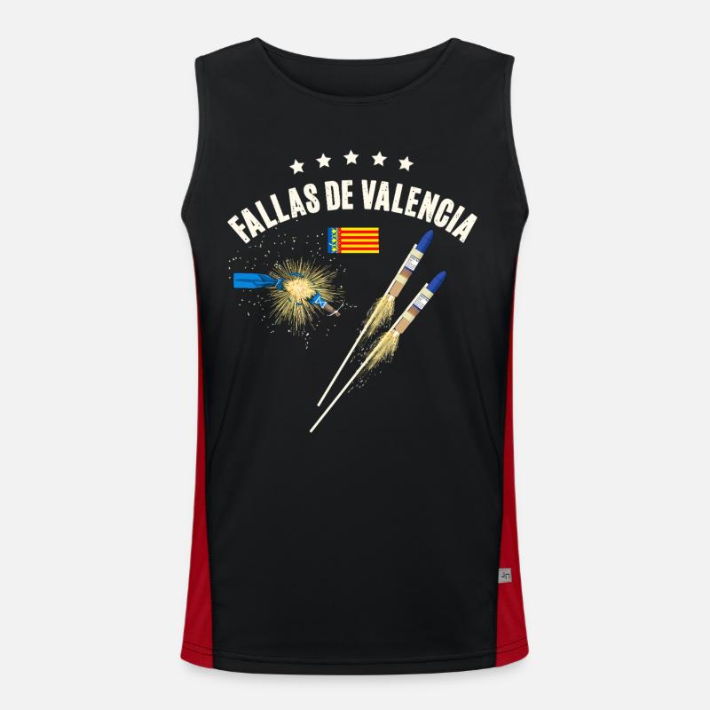 Fallas De Valencia Fireworks - Men's Functional Contrast Tank Top  - black/red