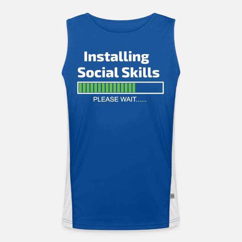 Soziale Fähigkeiten lädt lustige Softwareprogrammiererin Funktionelles Kontrast-Tank Top für Männer 