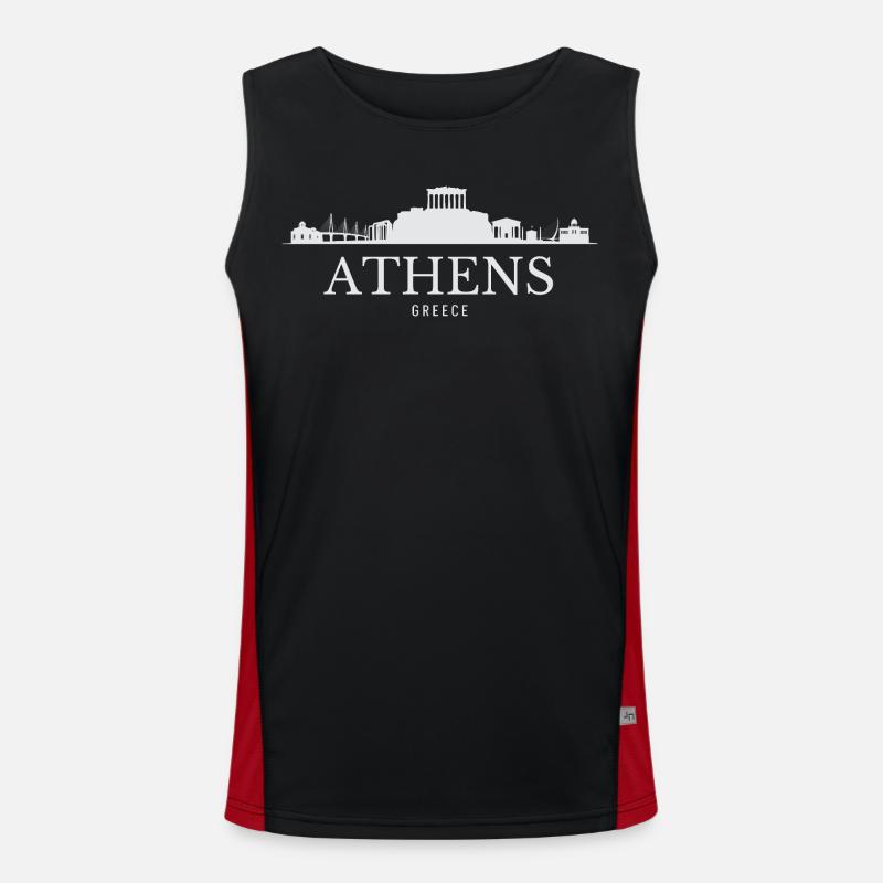 Silhouette d’Athènes, Grèce d’Athènes - Débardeur respirant contrasté Homme  - noir/rouge