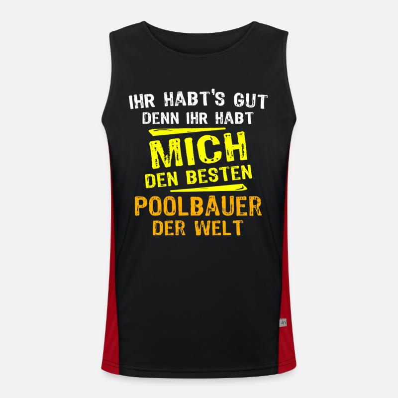Pool Builder Gift - Men's Functional Contrast Tank Top  - black/red