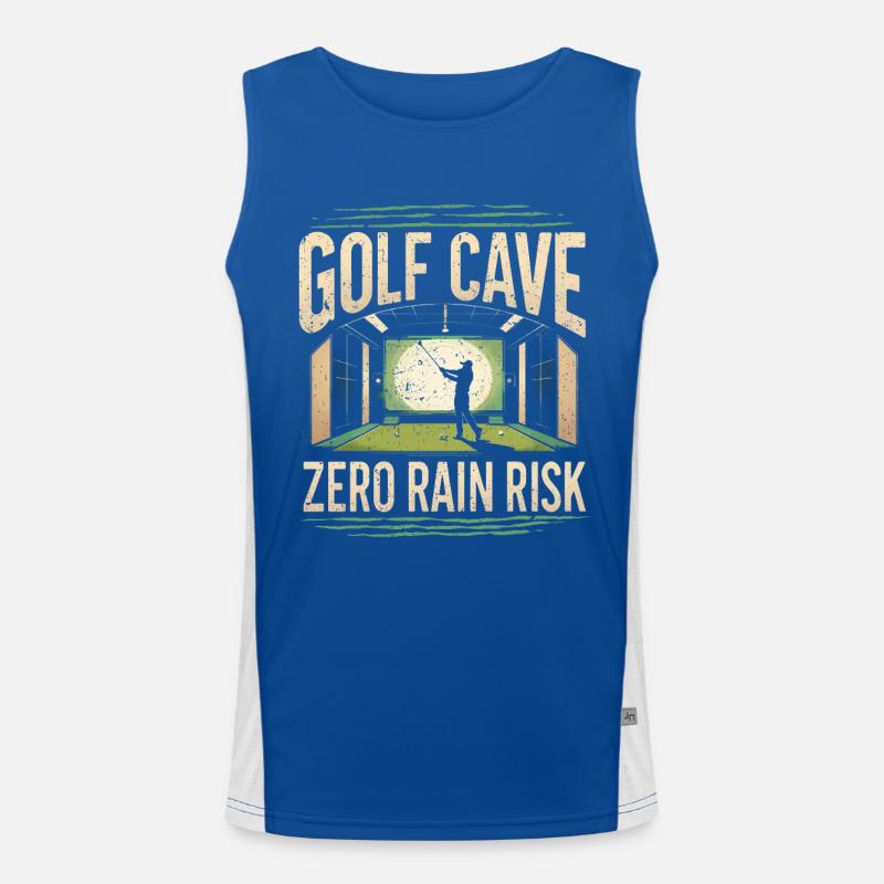 Golfsimulator Golf Cave Zero Rain Risk Funktionelles Kontrast-Tank Top für Männer 