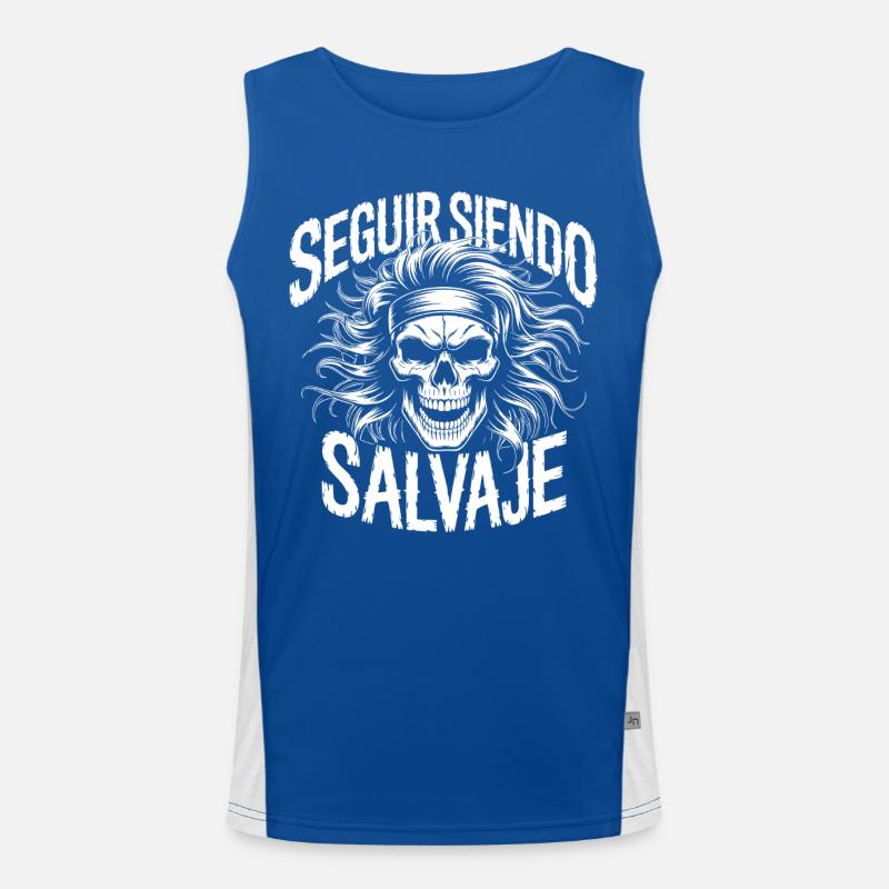 Wild Skull and Impact Lettering Men's Functional Contrast Tank Top 