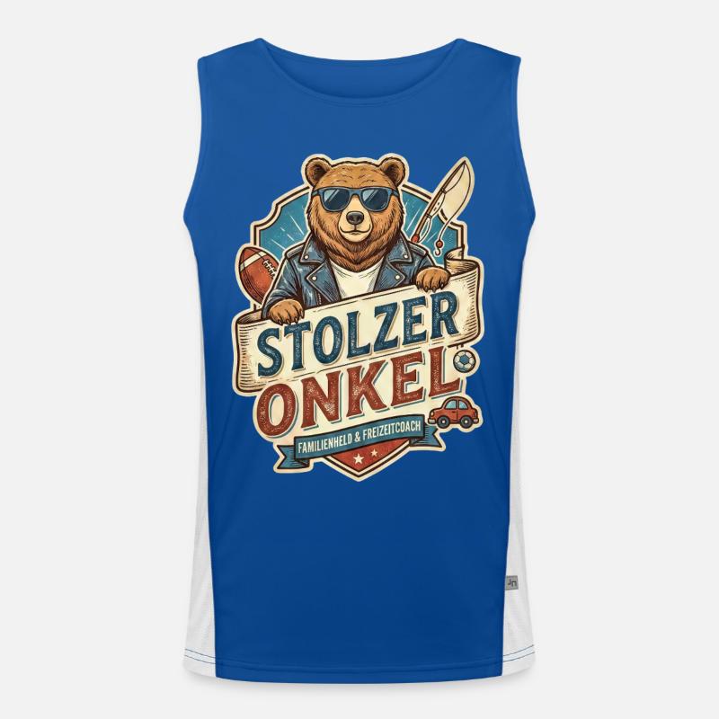 Proud Uncle Bear – Leisure Hero Men's Functional Contrast Tank Top 