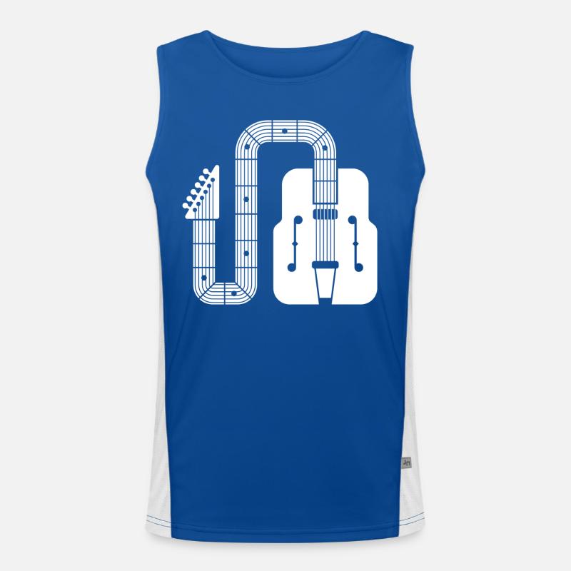 Abstract Shape Retro Guitar Men's Functional Contrast Tank Top 