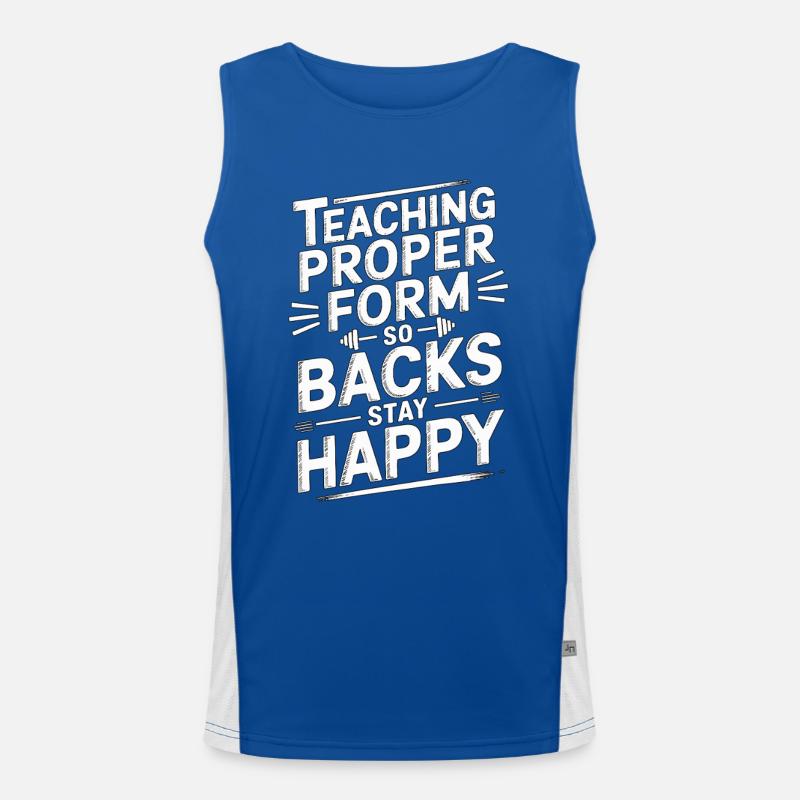 PT Educator Teaching Proper Form Movement Therapy Funktionelles Kontrast-Tank Top für Männer 