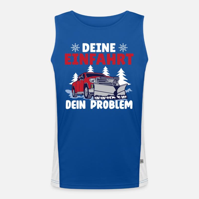 Snowplow Driver YOUR DRIVEWAY YOUR PROBLEM Men's Functional Contrast Tank Top 