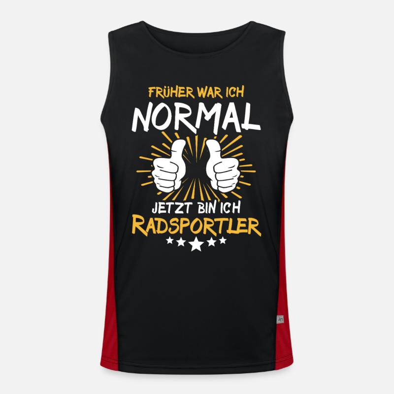 Cyclist Saying - Men's Functional Contrast Tank Top  - black/red