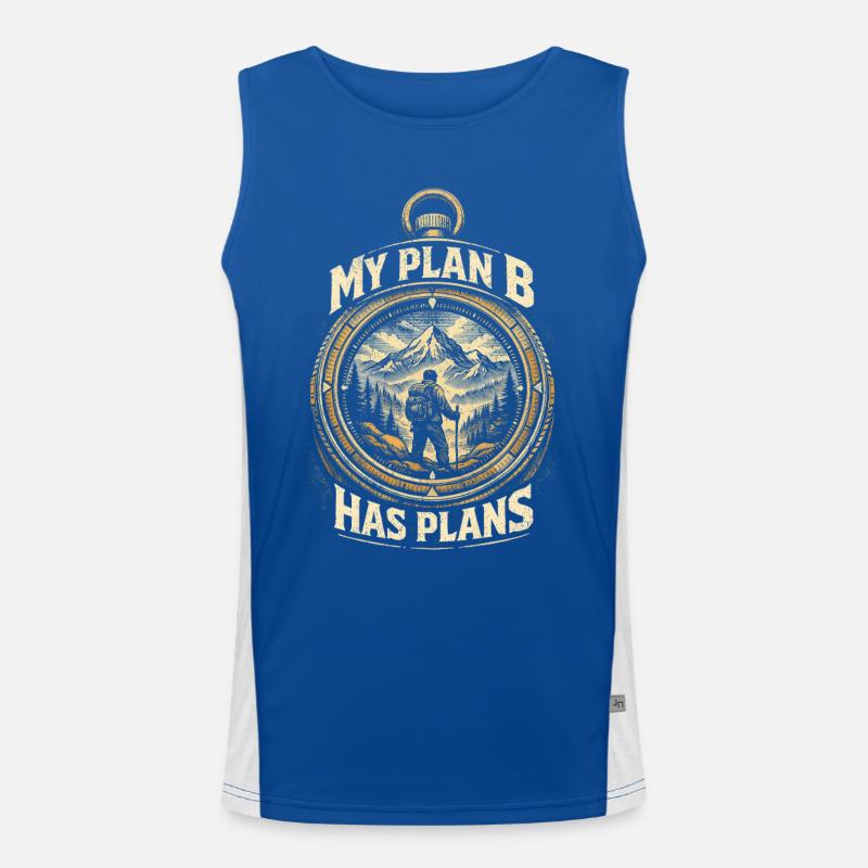 Prepper Überlebenskünstler My Plan B Has Plans Funktionelles Kontrast-Tank Top für Männer 