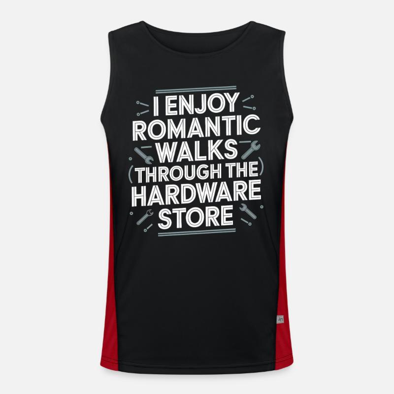 Romantic workshop walks - Men's Functional Contrast Tank Top  - black/red
