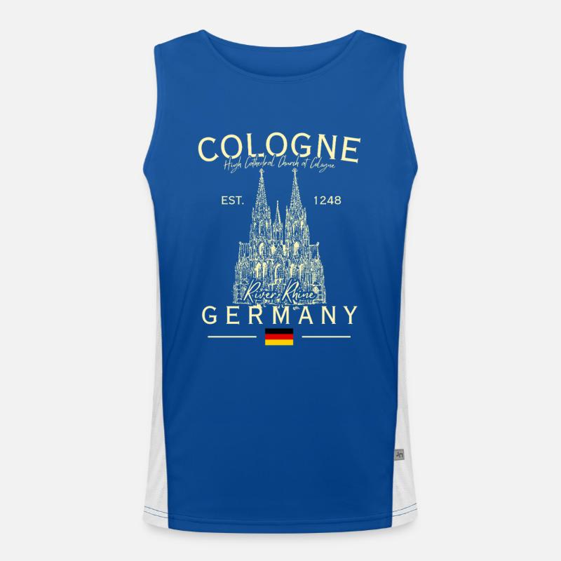 Cologne Germany Kölner Dom Cathedral Souvenir Funktionelles Kontrast-Tank Top für Männer 