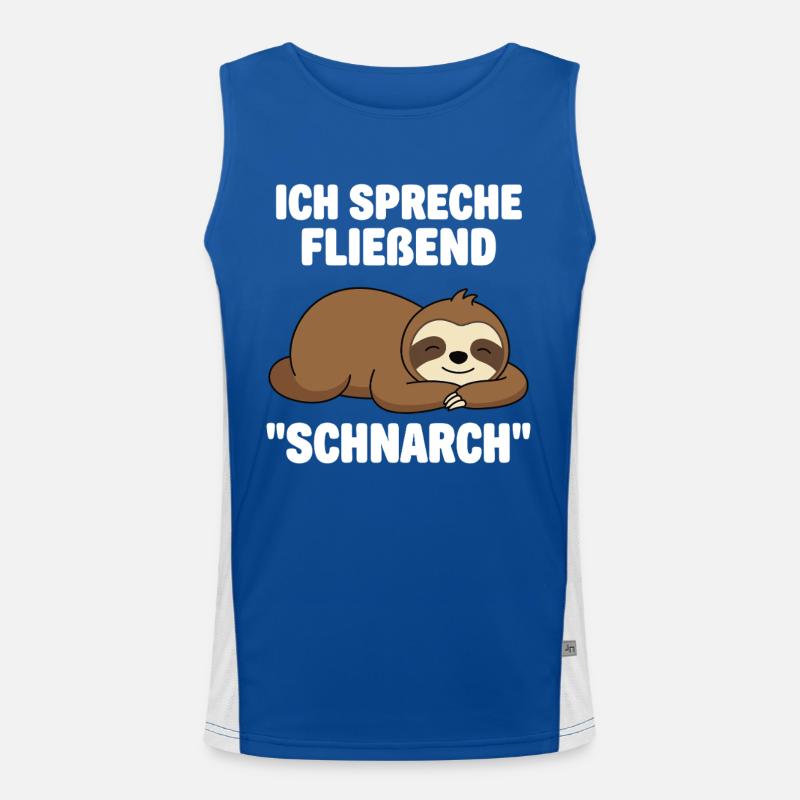 Funny Sloth Gift for Late Riser Men's Functional Contrast Tank Top 