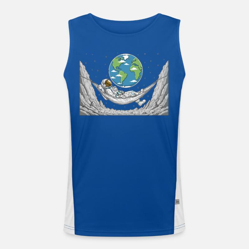 Astronaut Space Hammock Moon Earth Rest Funktionelles Kontrast-Tank Top für Männer 