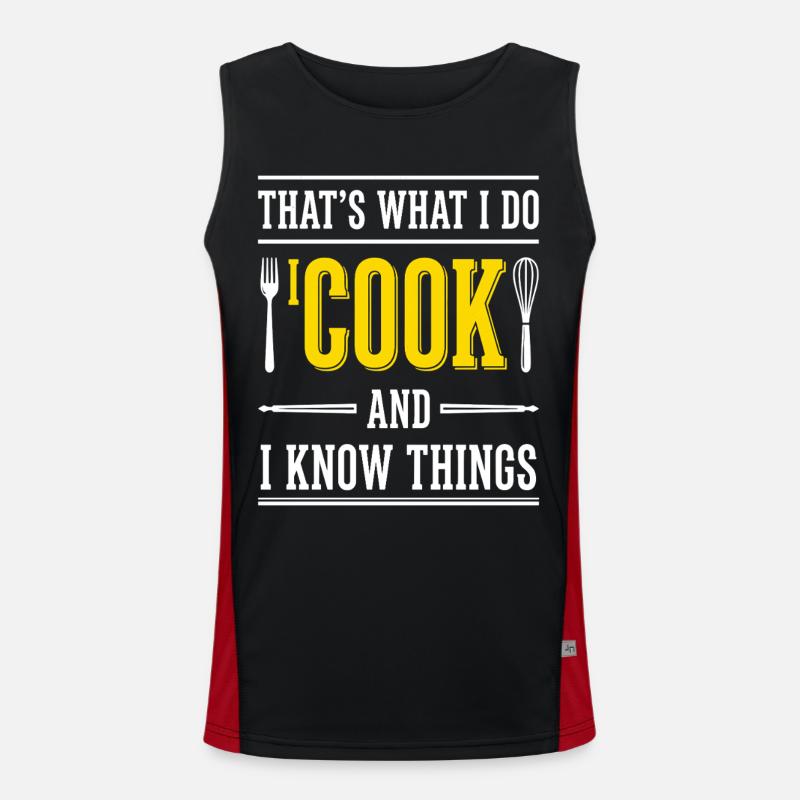 Chef Saying Typography Kitchen - Men's Functional Contrast Tank Top - black/red