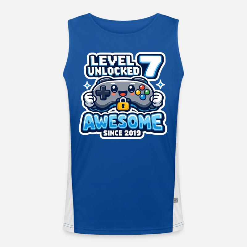 Level 7 Unlocked Awesome 2019 Birthday Men's Functional Contrast Tank Top 