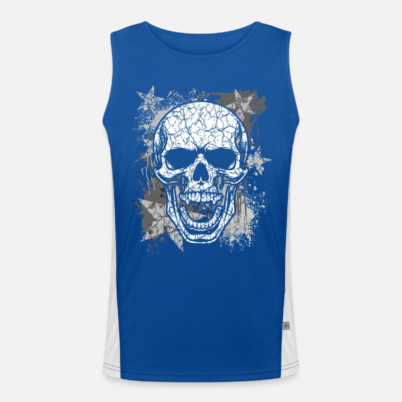 Grunge Schädel Grafik Funktionelles Kontrast-Tank Top für Männer 