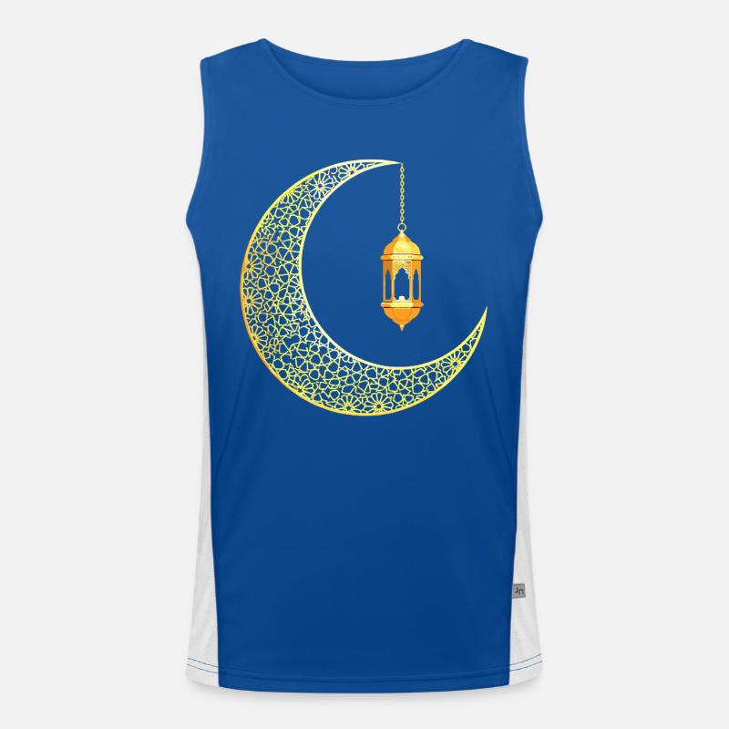Ramadan Crescent Moon Eid Mubarak Men's Functional Contrast Tank Top 