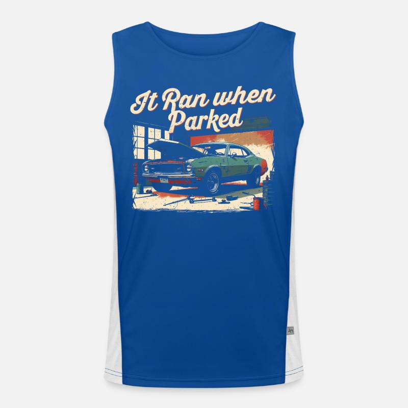Auto Restauration It Ran When Parked Funktionelles Kontrast-Tank Top für Männer 
