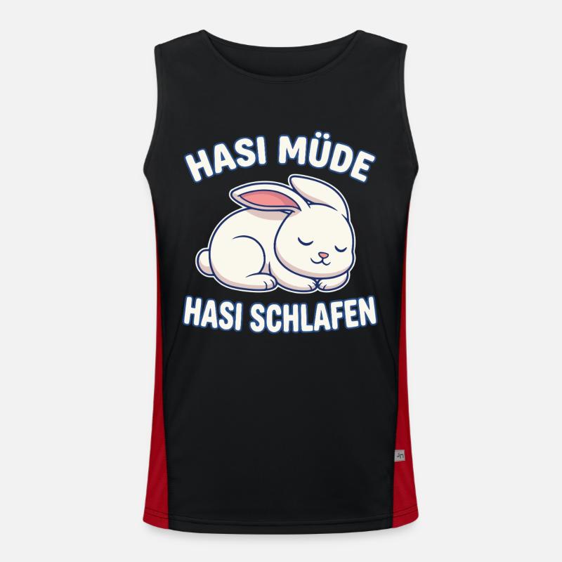 Hasi Müde Hasi Schlafen Hase  Funktionelles Kontrast-Tank Top für Männer 