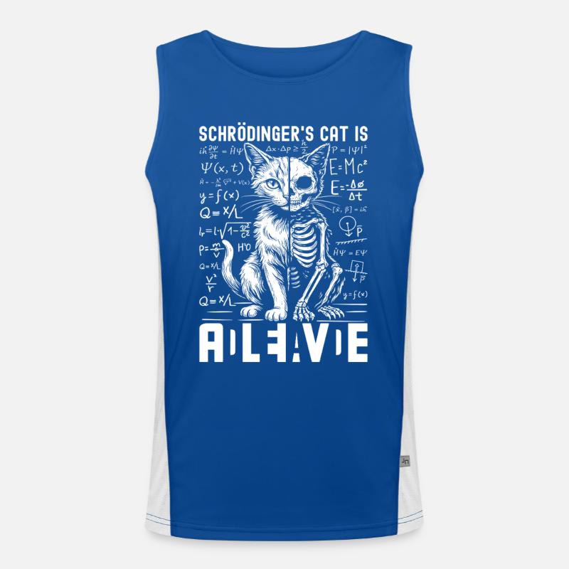Le chat de Schrödinger vivant et mort Débardeur respirant contrasté Homme 