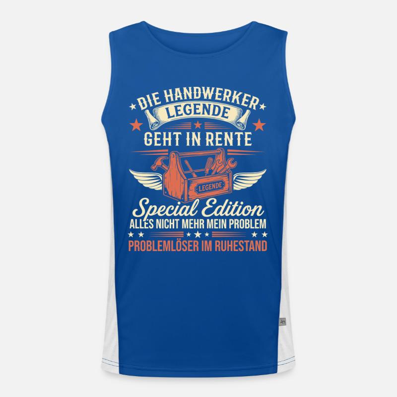 Handyman Legend in Retirement Retirement Gift Men's Functional Contrast Tank Top 
