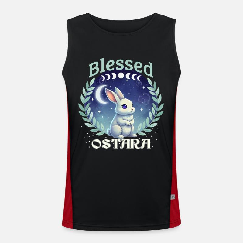 Ostara Happy Easter Pagan Spring - Men's Functional Contrast Tank Top  - black/red