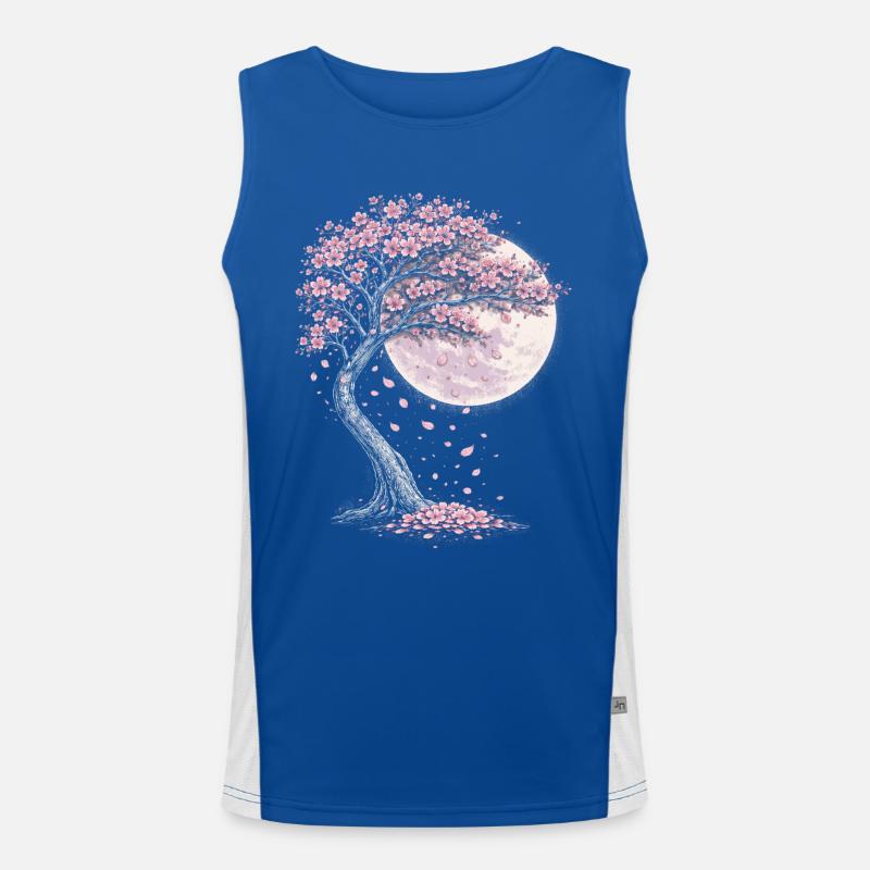 Kirschblüten Sakura Kirschblüte Funktionelles Kontrast-Tank Top für Männer 